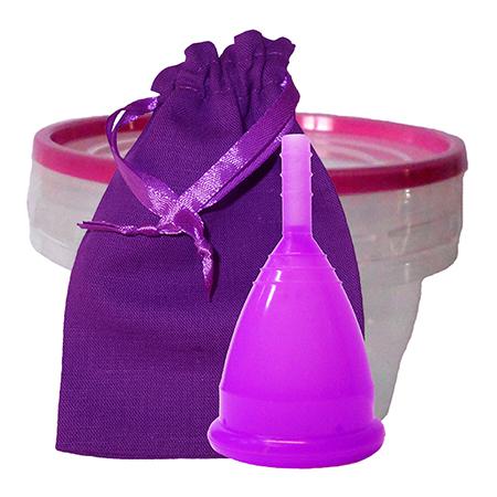 Купить Фиолетовая менструальная капа в контейнере (размер s) cuplee