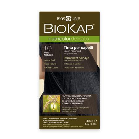 Купить Стойкая крем-краска для чувствительных волос biokap nutricolor delicato (цвет черный натуральный) biosline