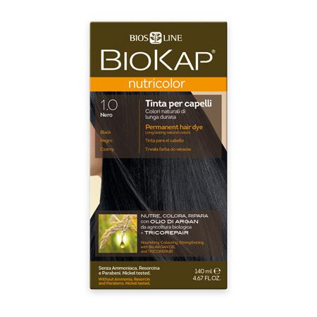 Купить Стойкая натуральная крем-краска для волос biokap nutricolor (цвет черный) biosline
