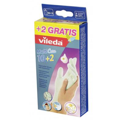 Купить Одноразовые перчатки с бальзамом 10+2 шт размер s/m vileda