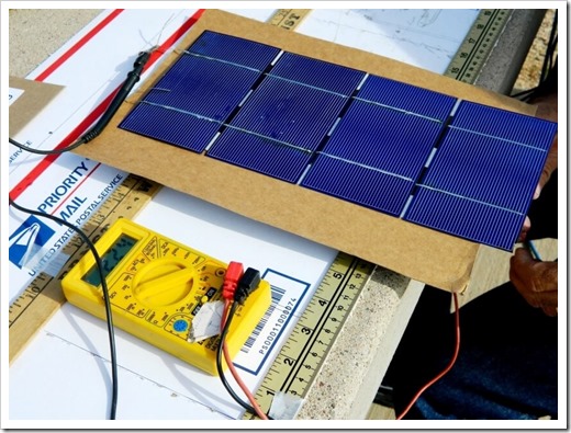 Процесс сборки солнечной батареи 